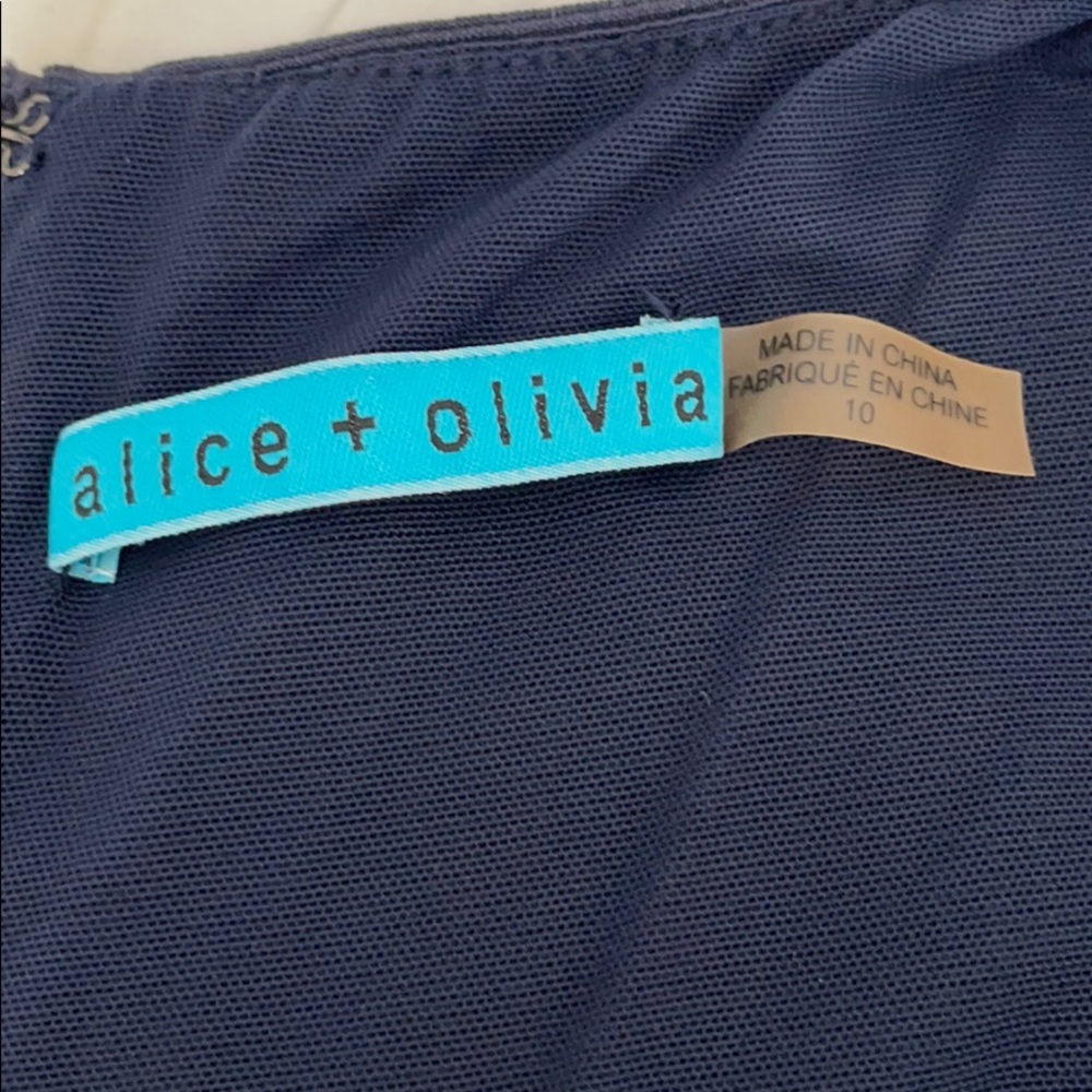 🔥EUC🔥 Alice + Olivia Monah A-Line Navy mini Dress 10 - Picture 8 of 12